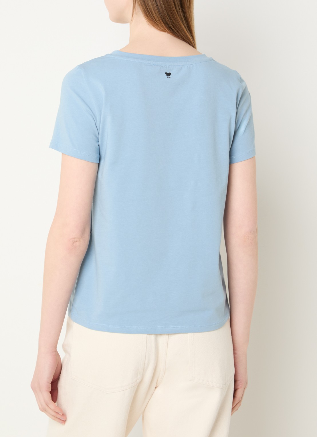 MaxMara T-shirt met ronde hals - achterkant lichtblauw