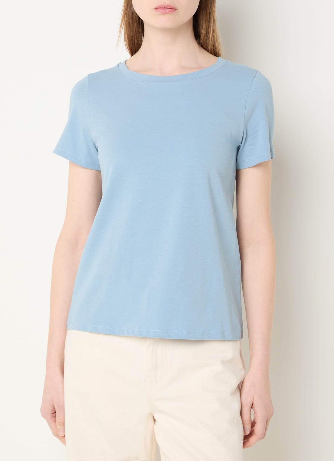 MaxMara T-shirt met ronde hals - detail 4 lichtblauw