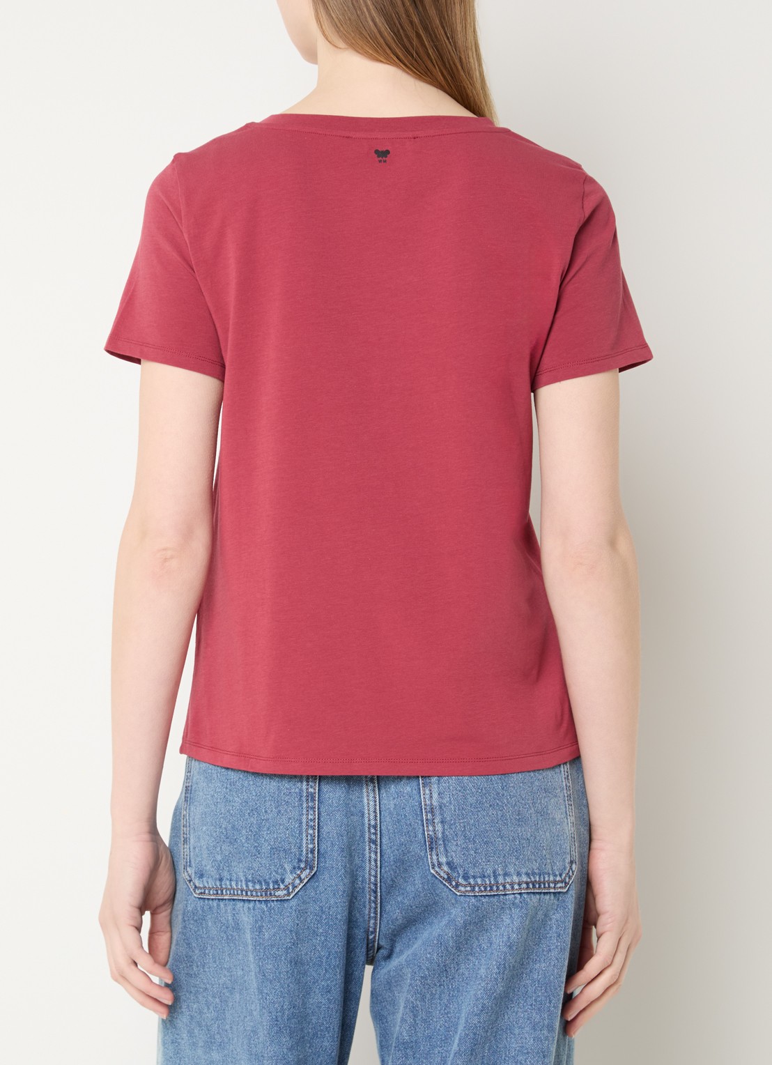 MaxMara T-shirt met ronde hals - achterkant kersenrood