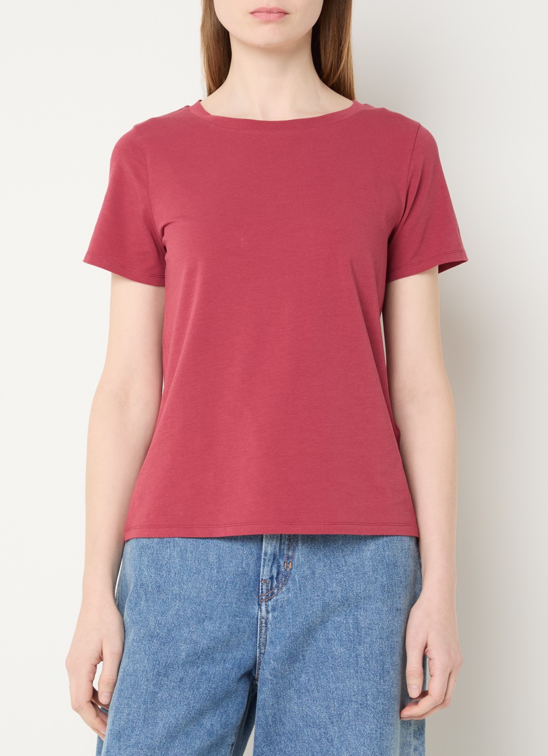 MaxMara T-shirt met ronde hals - detail 4 kersenrood
