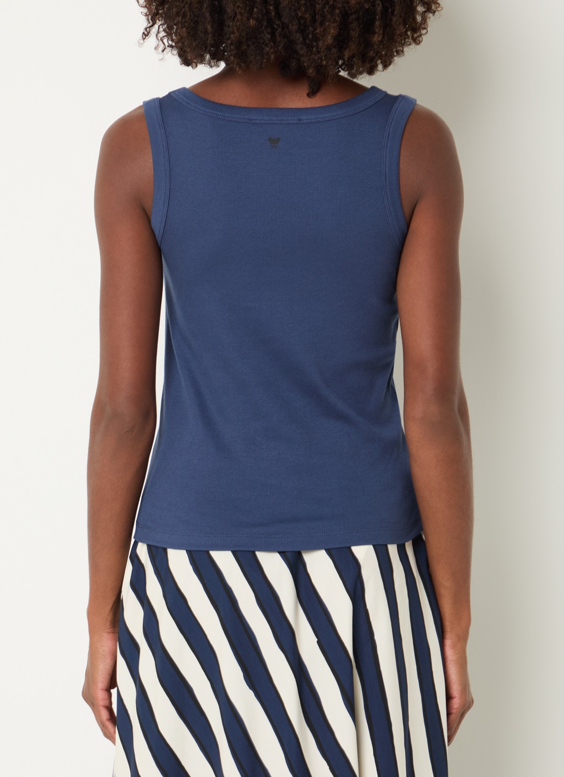 MaxMara Tank top met stretch - achterkant 4 donkerblauw