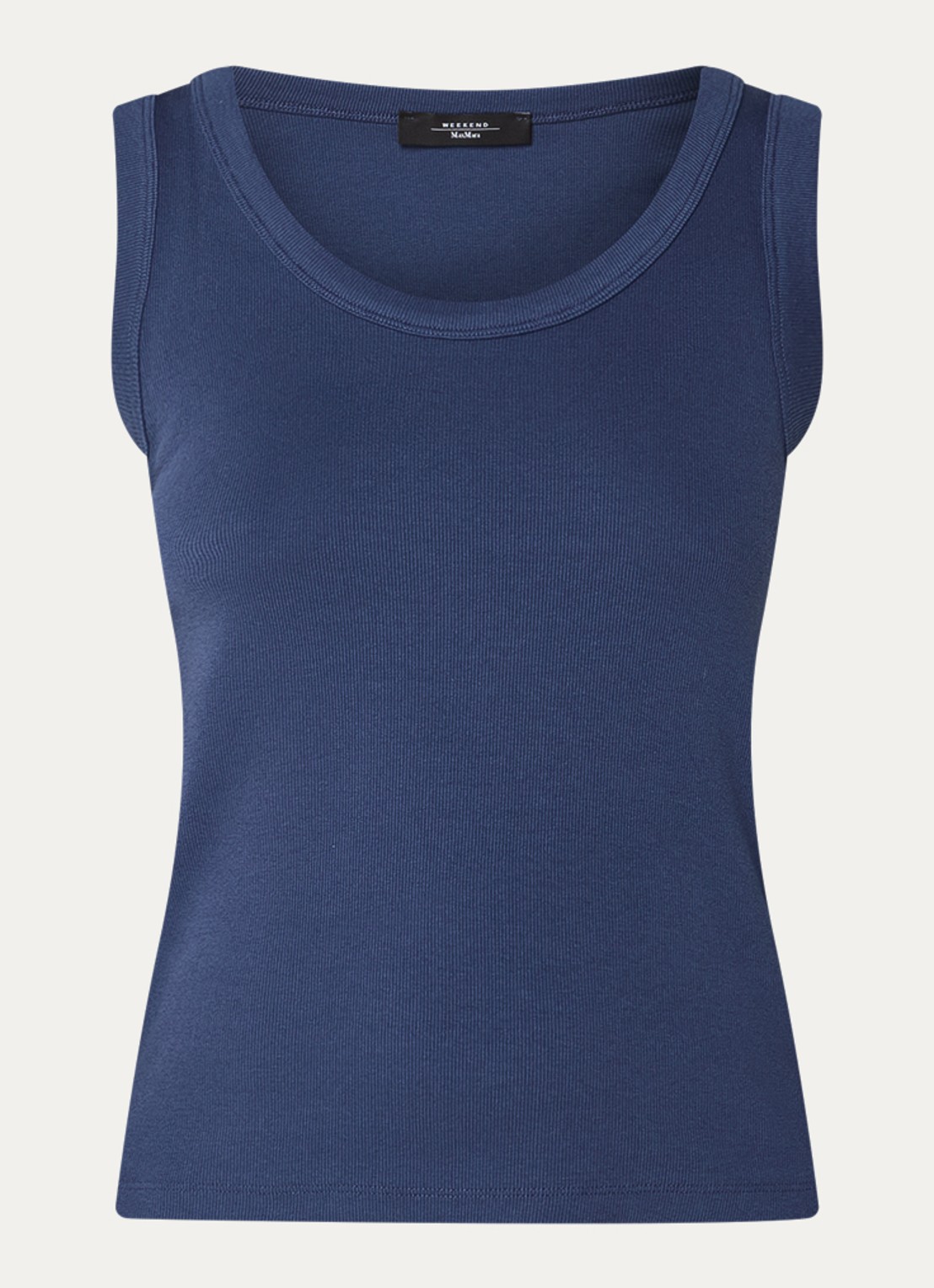 MaxMara Tank top met stretch - voorkant 2 donkerblauw