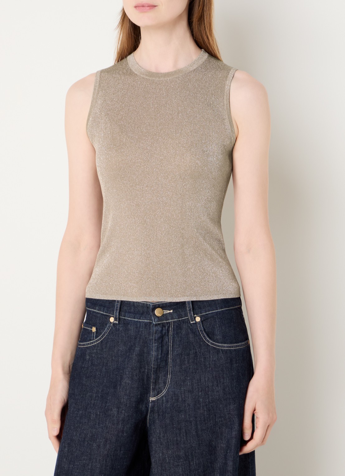 MaxMara Top met metallic finish - detail 4 khaki