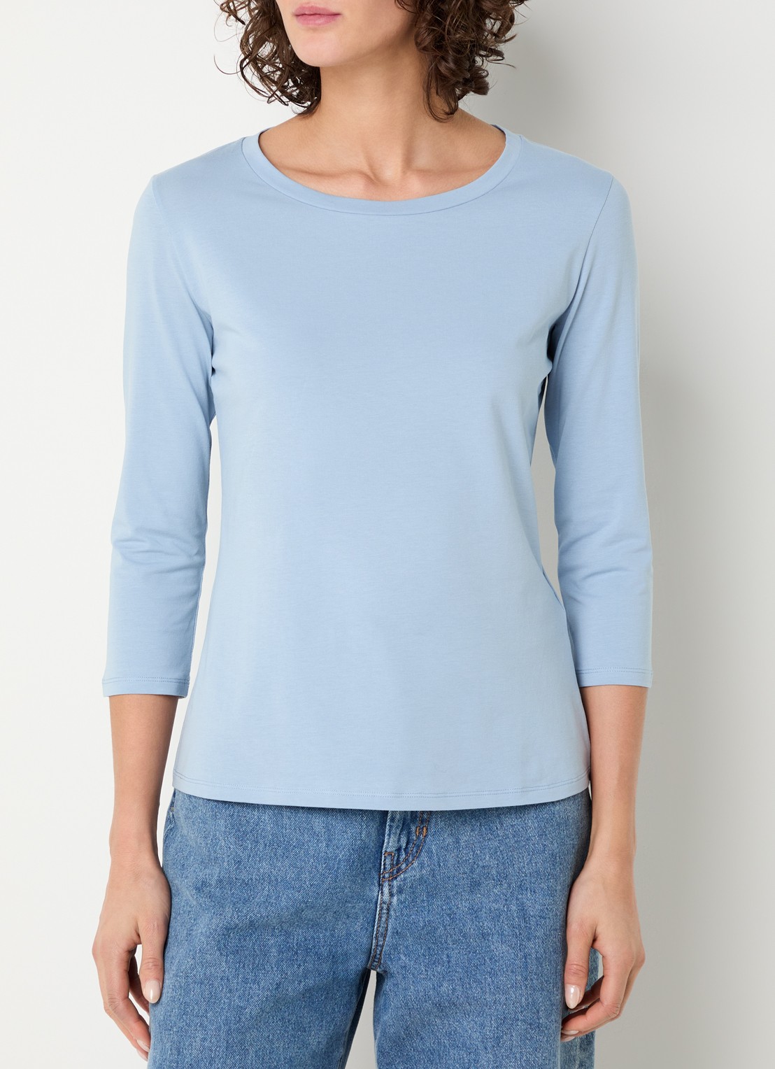 MaxMara Top met ronde hals - detail 3 lichtblauw