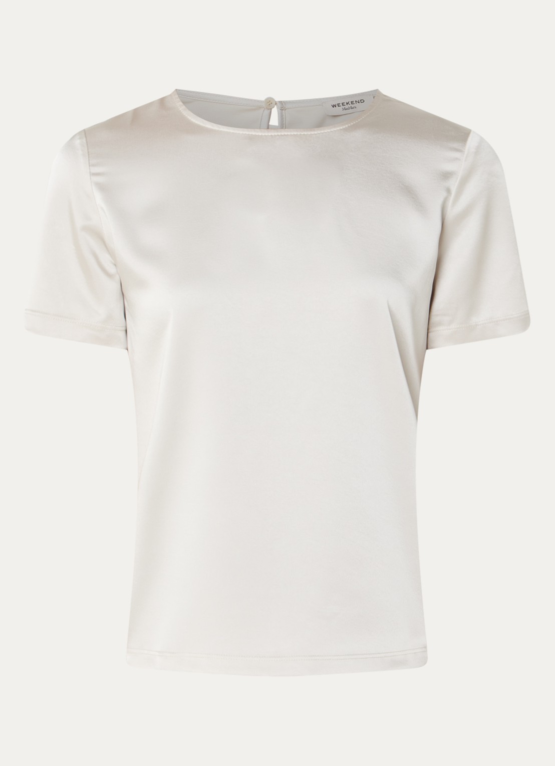 MaxMara Top van satijn - voorkant 2 gebroken wit