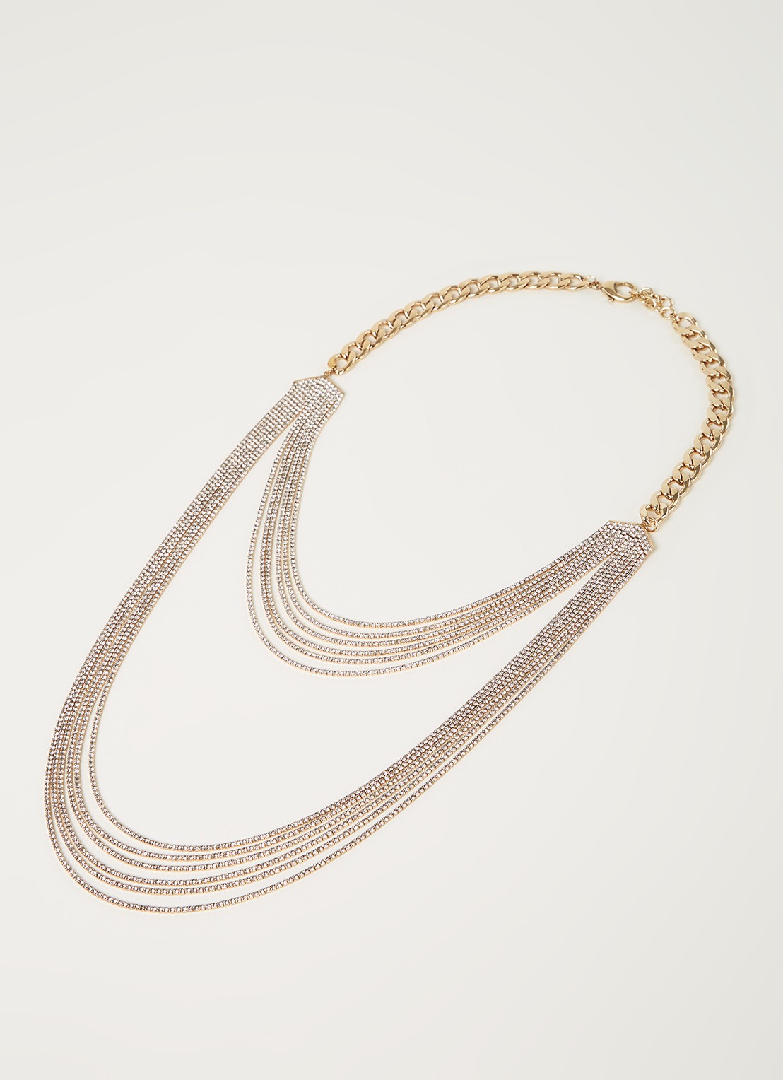 MaxMara Veruska statement ketting met strass - voorkant 2 goud