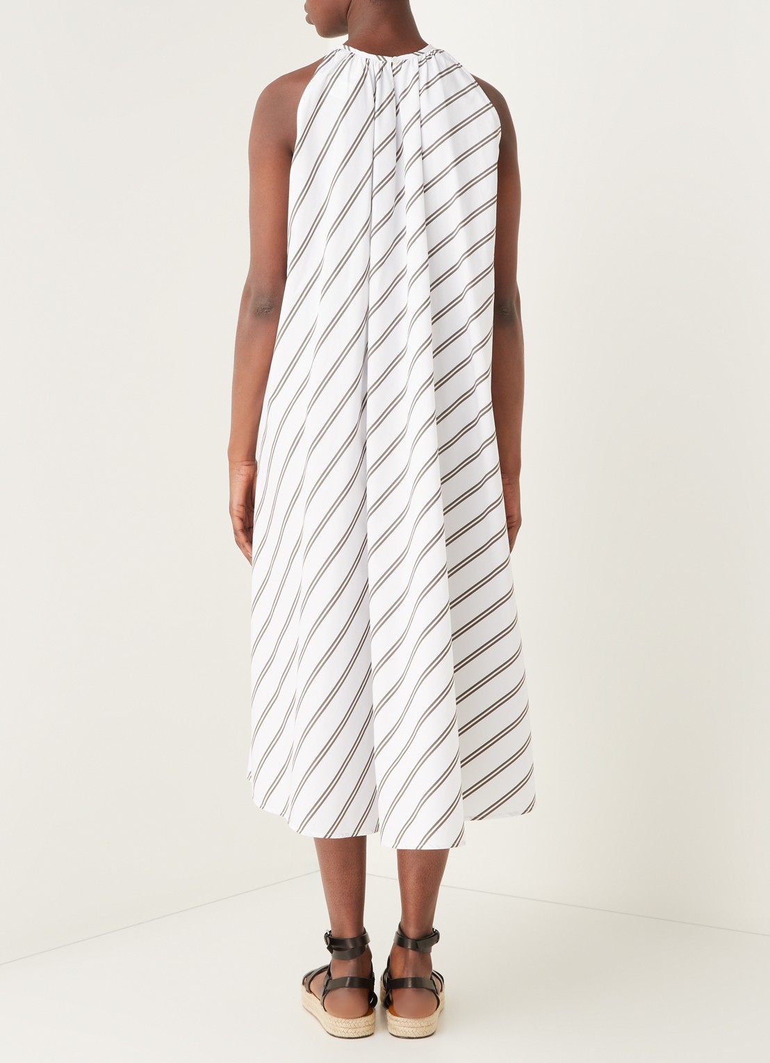 MaxMara Vischio midi jurk met streepprint - achterkant wit