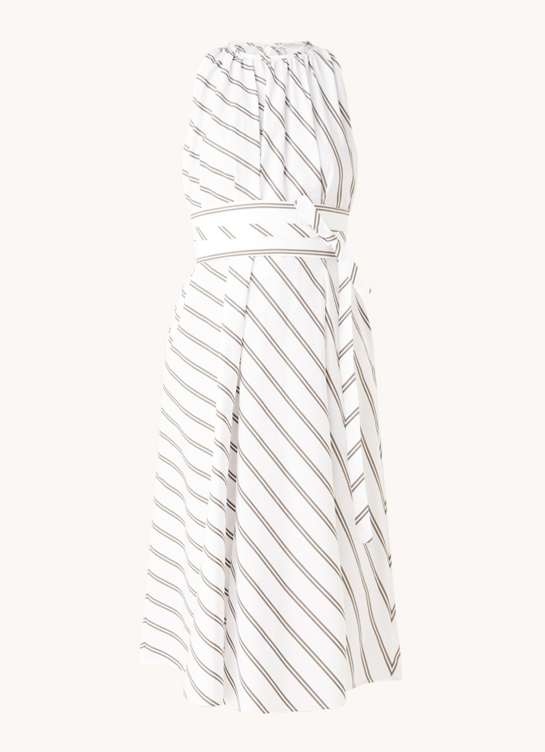 MaxMara Vischio midi jurk met streepprint - voorkant 2 wit