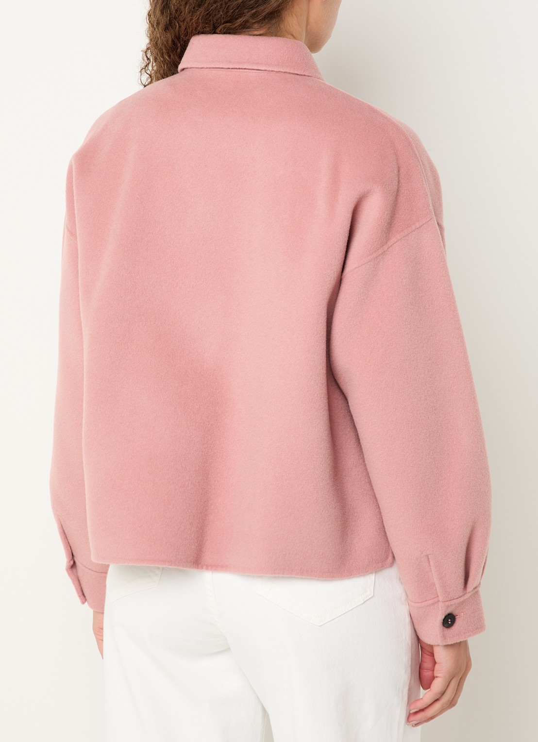 MaxMara Zerbino jack in wolblend met klepzakken - achterkant 4 oudroze
