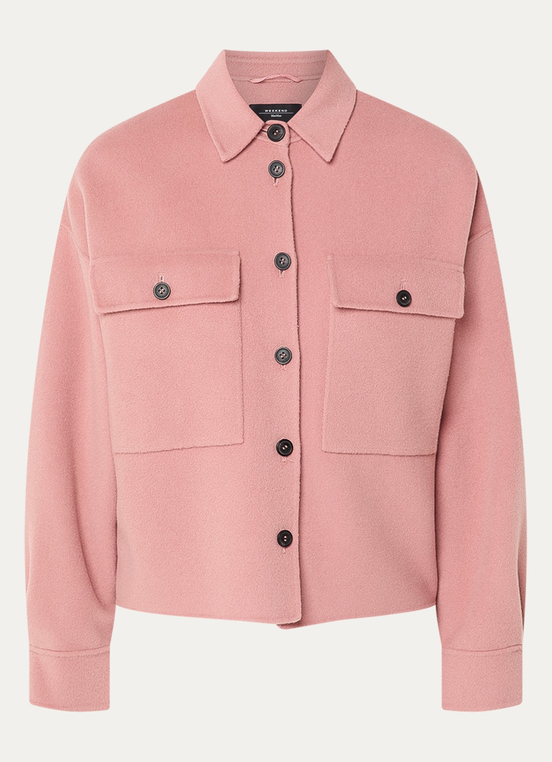 MaxMara Zerbino jack in wolblend met klepzakken - voorkant 2 oudroze