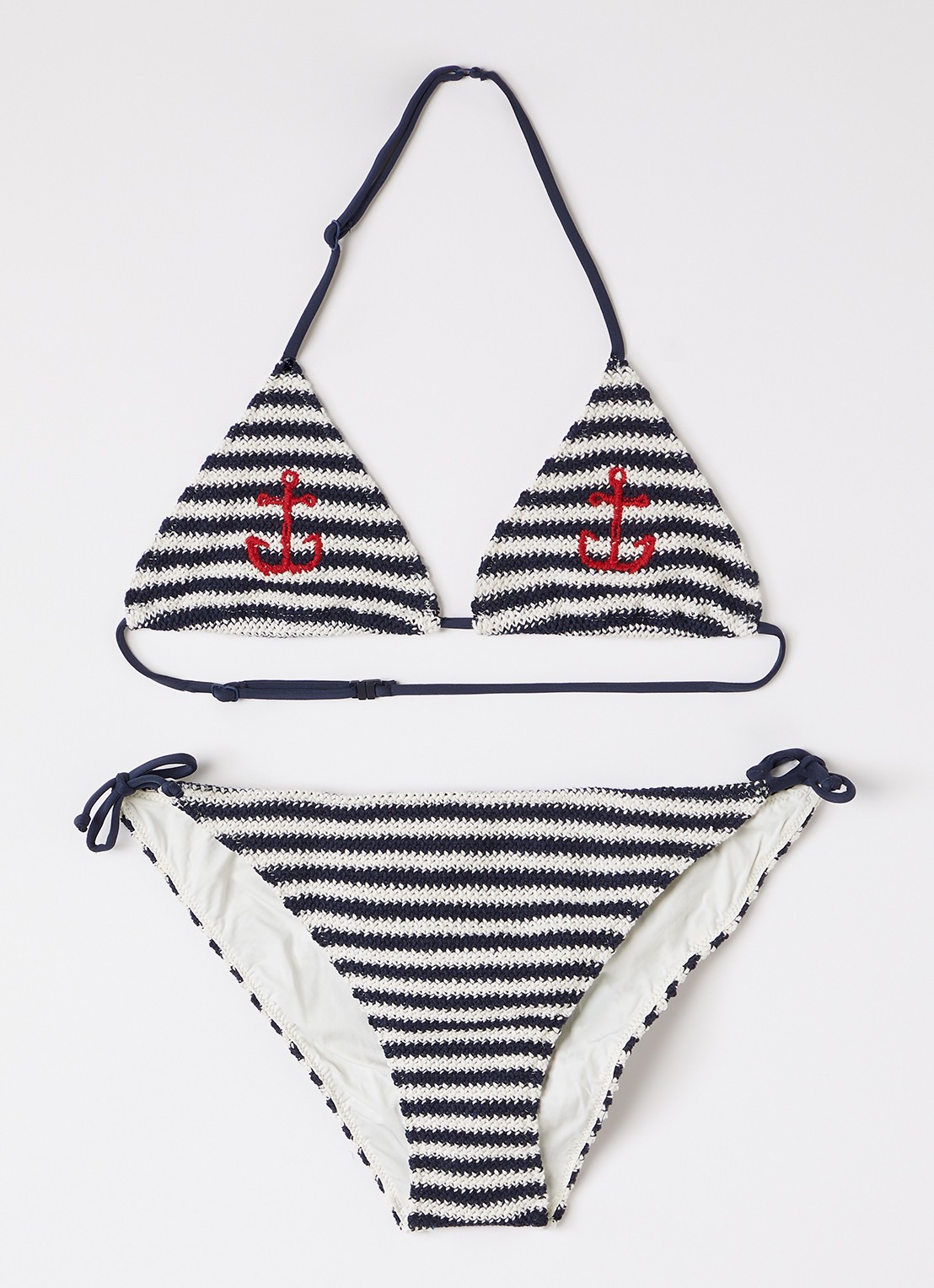 MC2 Saint Barth Bikiniset met streepprint - voorkant donkerblauw