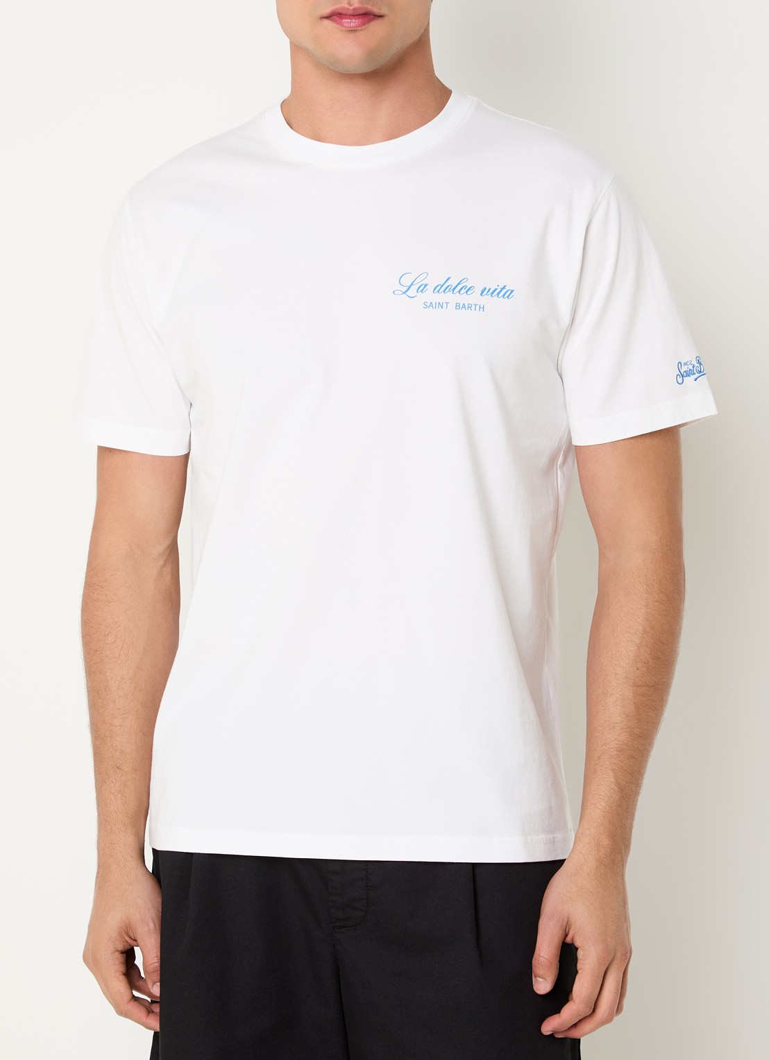 MC2 Saint Barth Car Portland T-shirt met logo- en backprint - achterkant wit