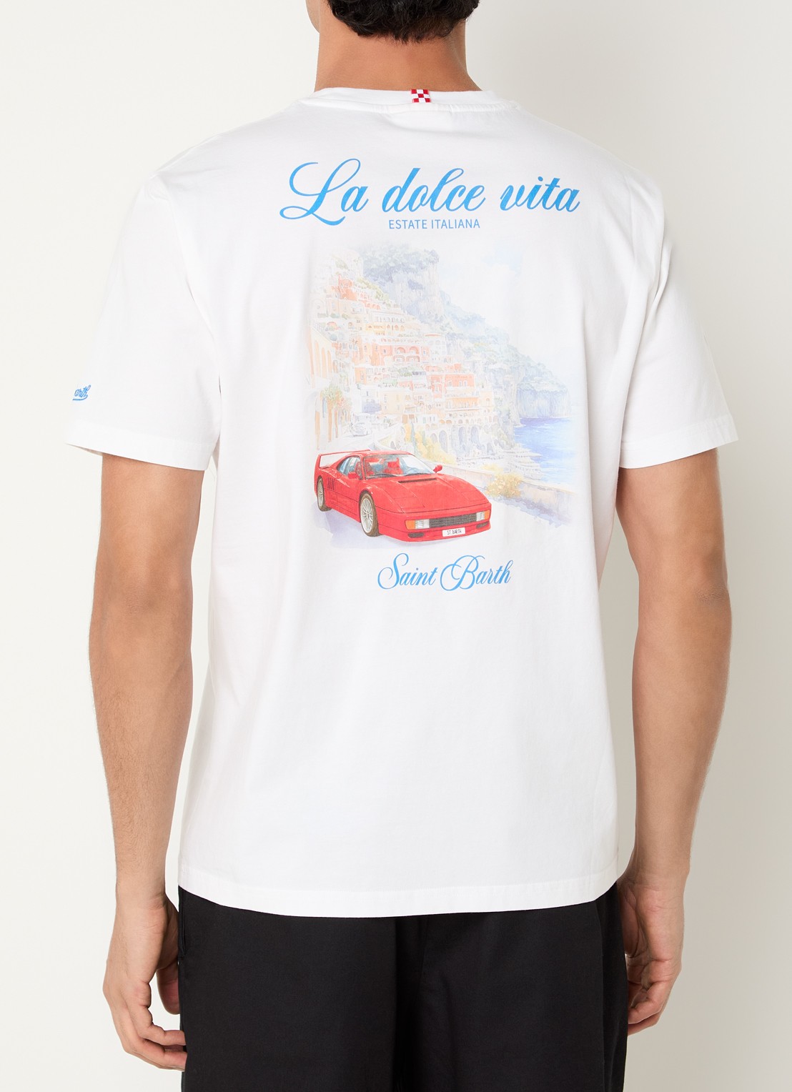 MC2 Saint Barth Car Portland T-shirt met logo- en backprint - detail 4 wit