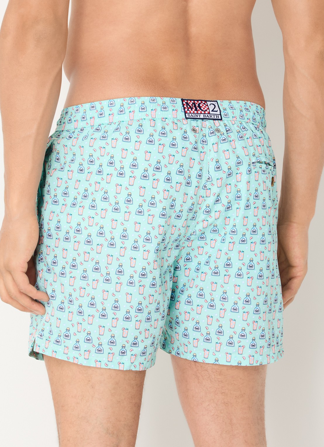 MC2 Saint Barth Lighting zwemshorts met print - achterkant beige