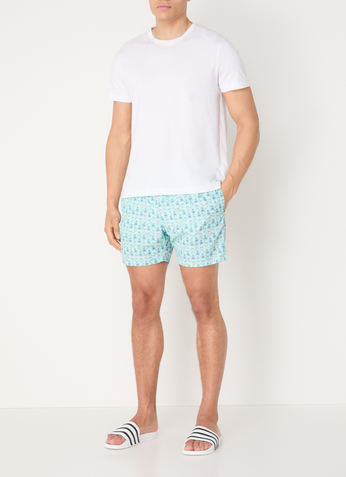 MC2 Saint Barth Lighting zwemshorts met print - voorkant 3 beige