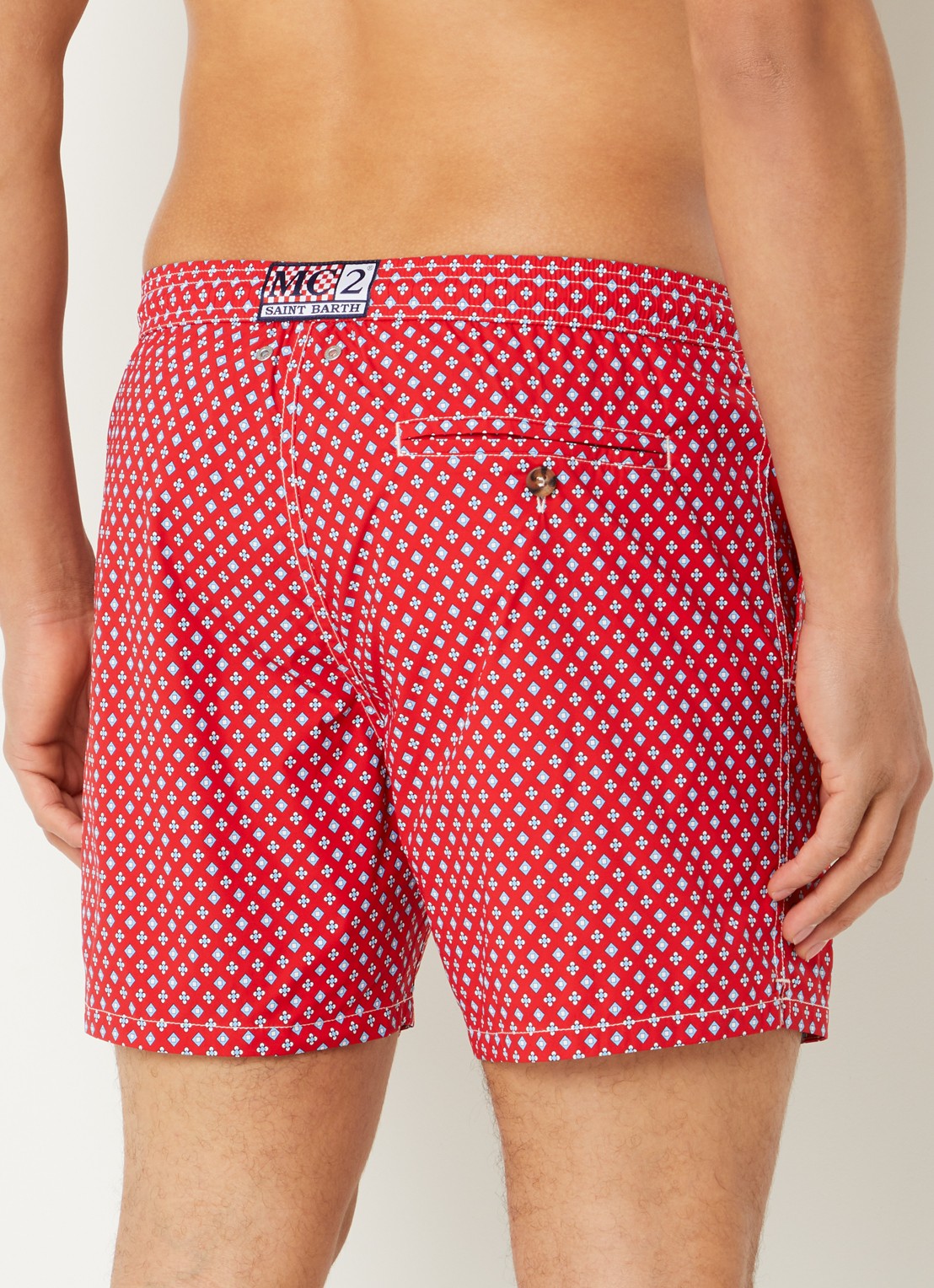 MC2 Saint Barth Lighting zwemshorts met print - achterkant rood