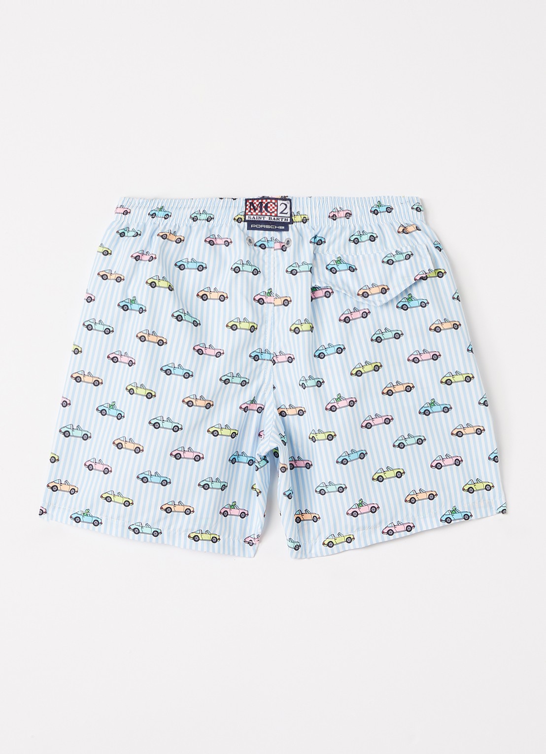 MC2 Saint Barth Lighting zwemshorts met print - voorkant 2 lichtblauw