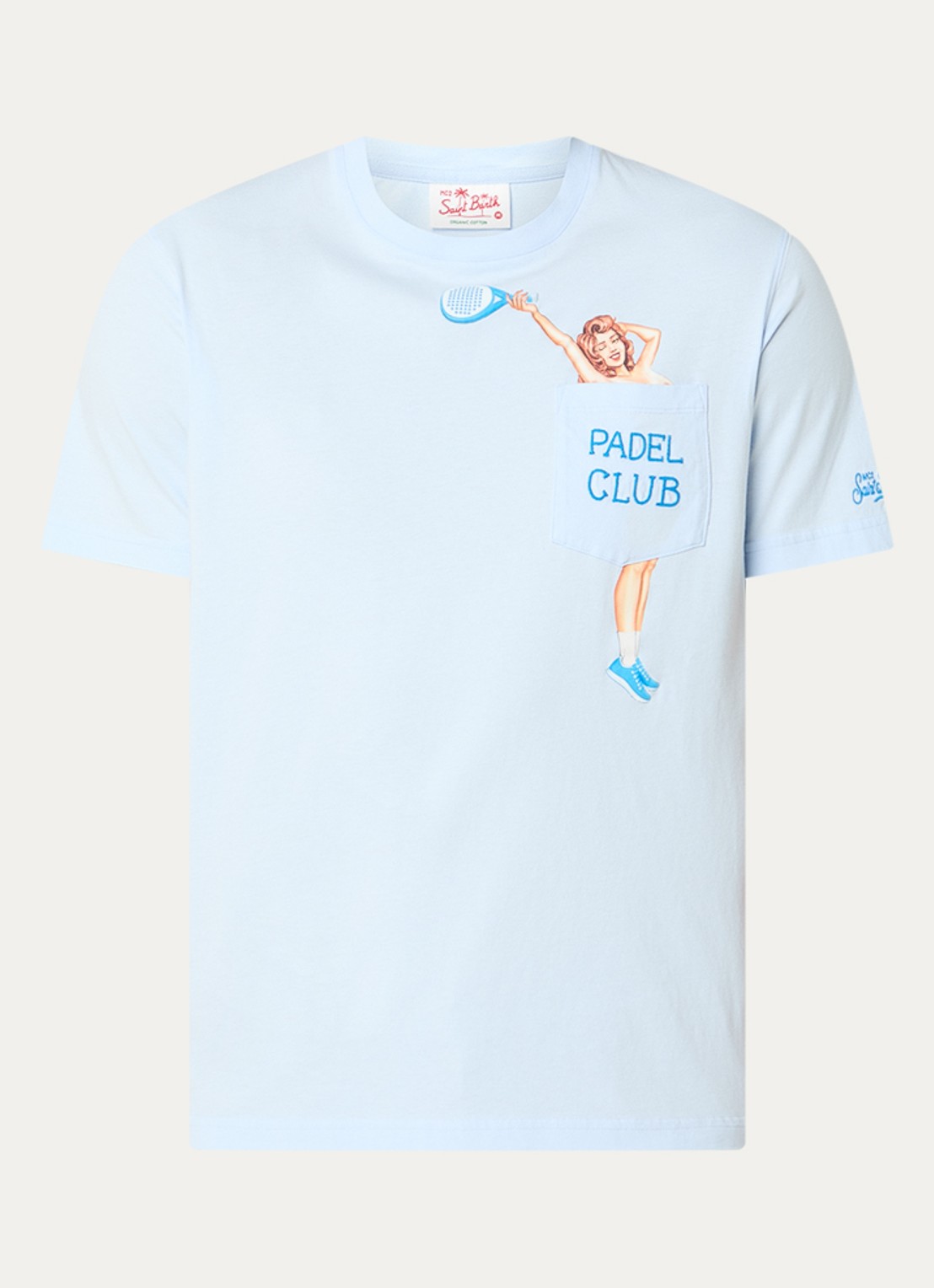 MC2 Saint Barth Padel T-shirt met print - voorkant lichtblauw