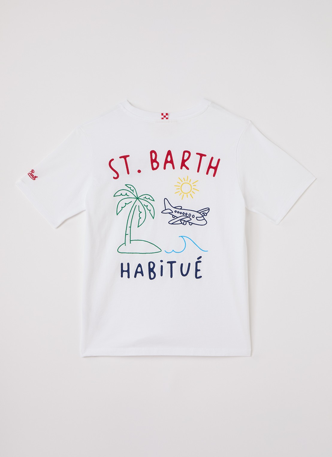 MC2 Saint Barth Portland T-shirt met borduring - voorkant 2 wit