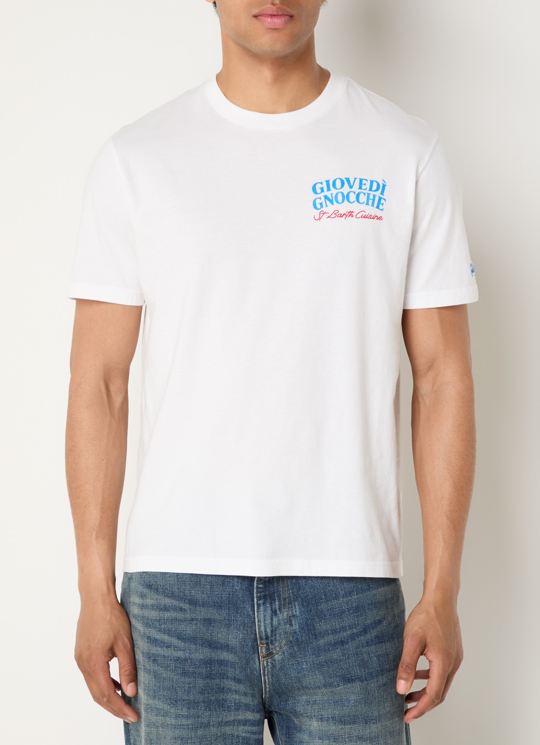 MC2 Saint Barth Portland T-shirt met logo- en backprint - achterkant 2 wit
