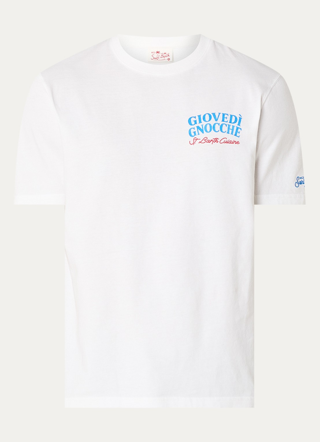 MC2 Saint Barth Portland T-shirt met logo- en backprint - voorkant 3 wit