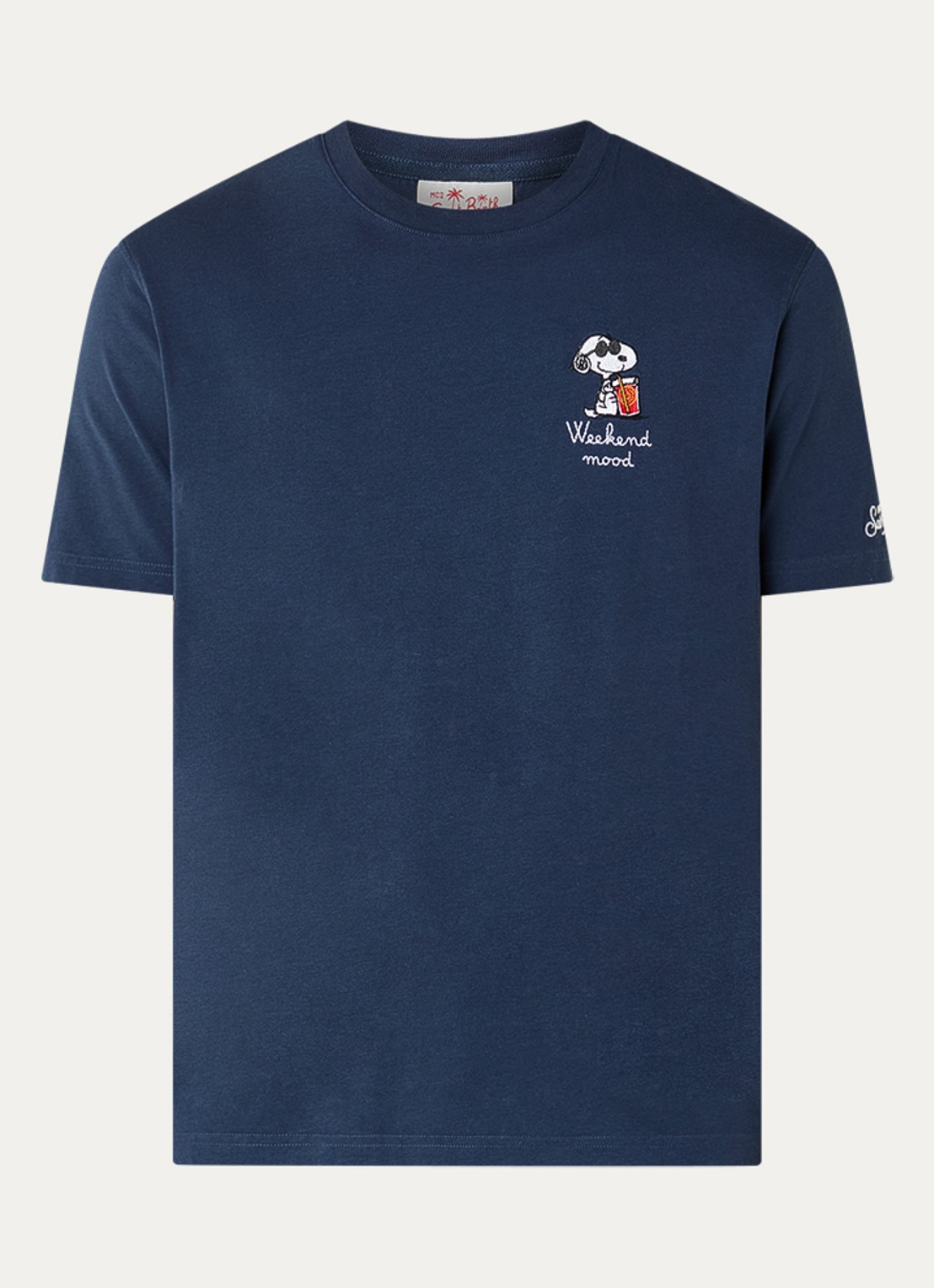 MC2 Saint Barth T-shirt met borduring - voorkant 2 blauw
