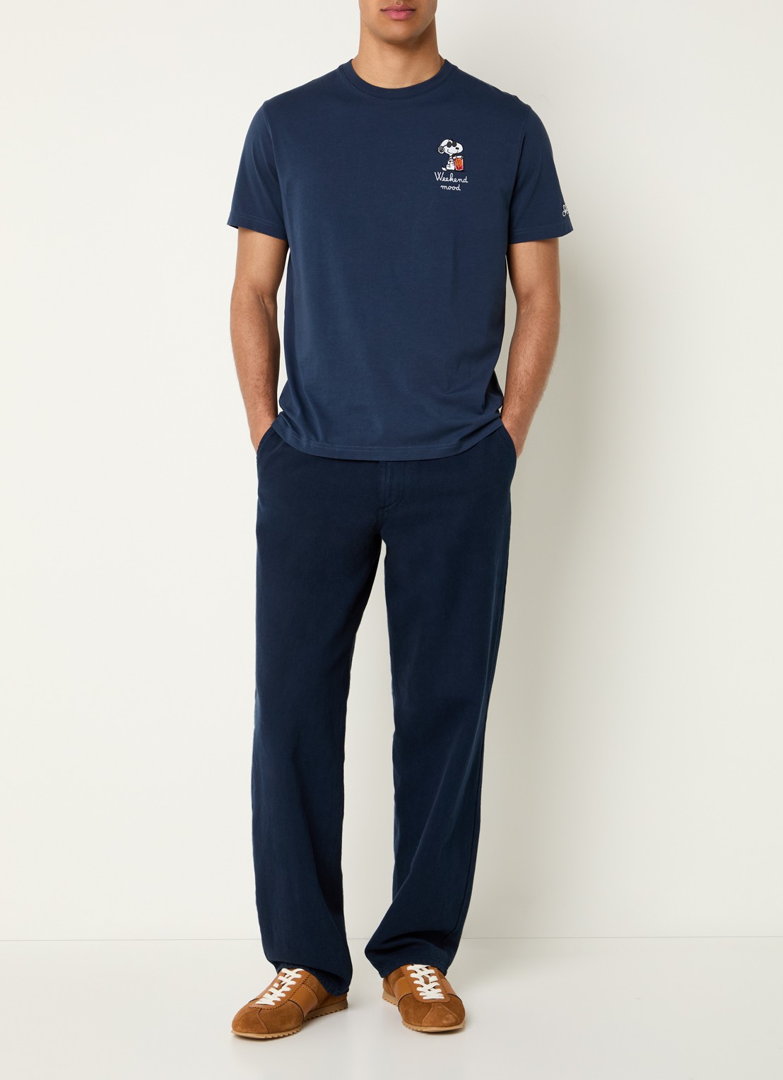 MC2 Saint Barth T-shirt met borduring - voorkant 3 blauw