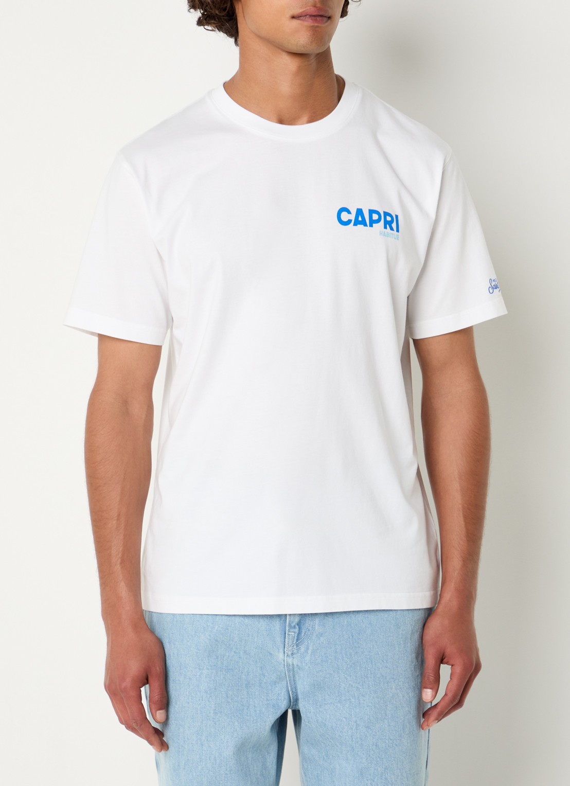 MC2 Saint Barth T-shirt met front- en backprint - achterkant 2 wit
