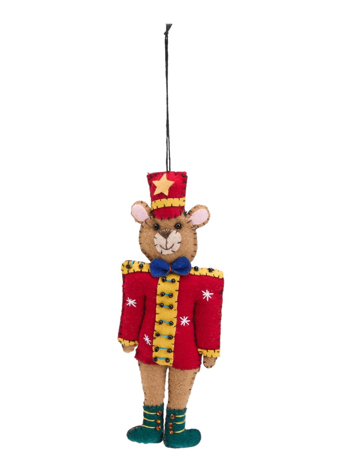 Meander Beer notenkraker kersthanger 18 cm - voorkant 2 bruin
