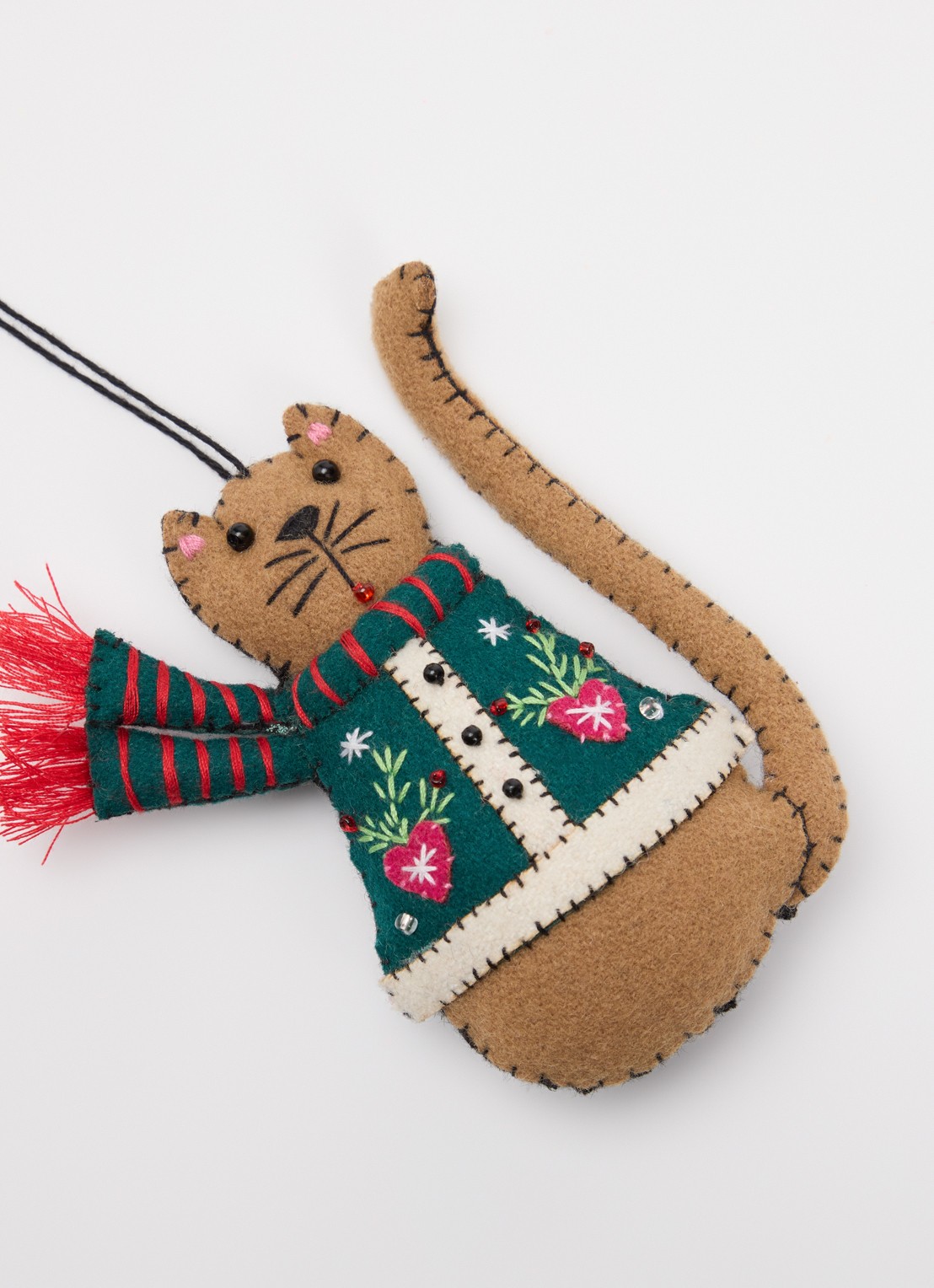 Meander Kat met sjaal 11 cm - detail 3 groen