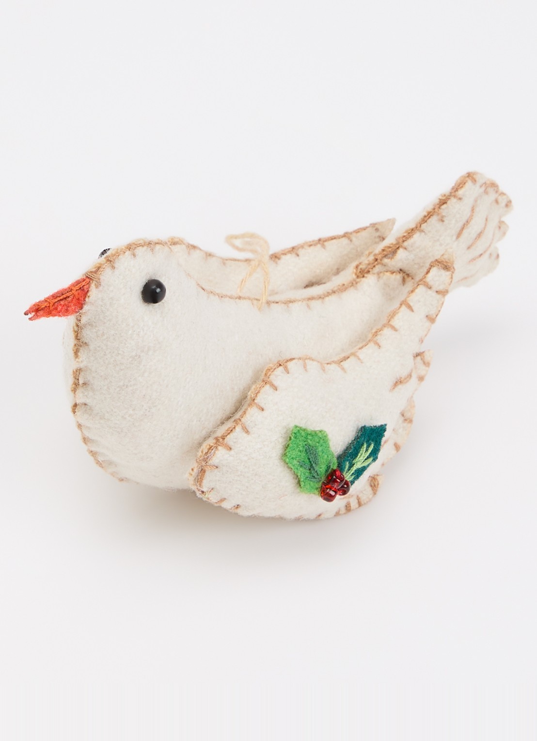 Meander Kerst duif kersthanger 7 cm - detail 3 wit