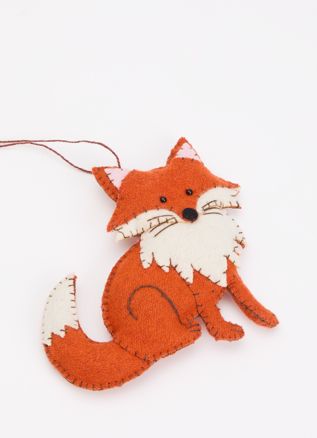 Meander Vos kersthanger 11 cm - detail 3 orange