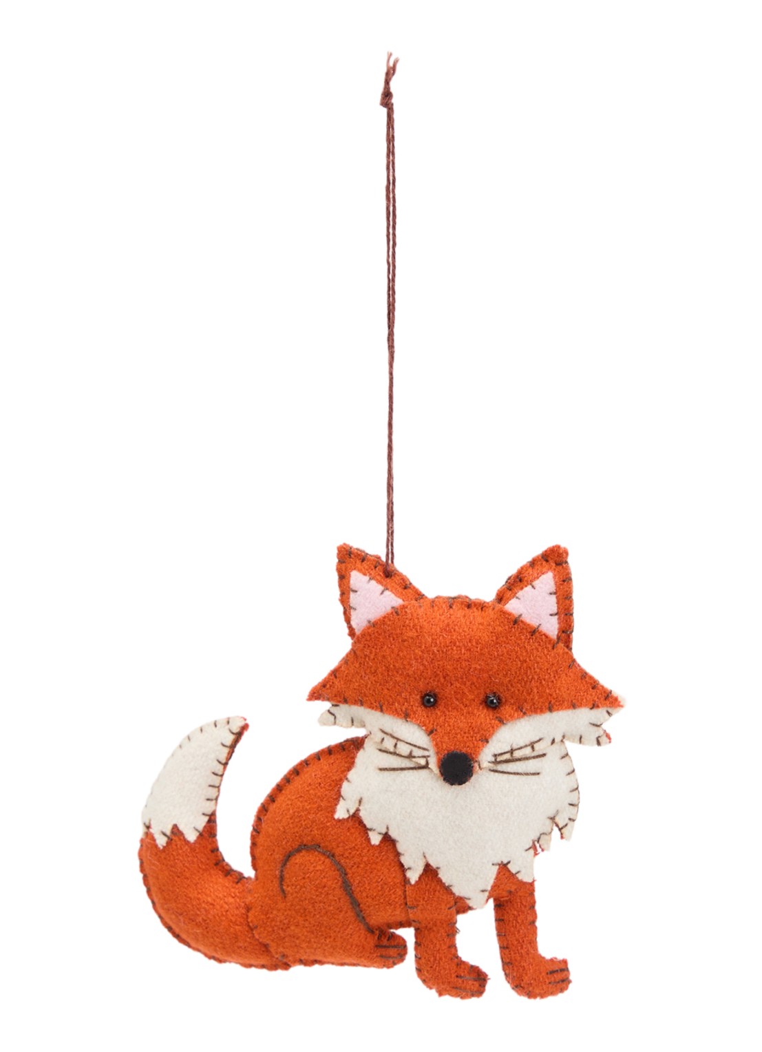 Meander Vos kersthanger 11 cm - voorkant orange