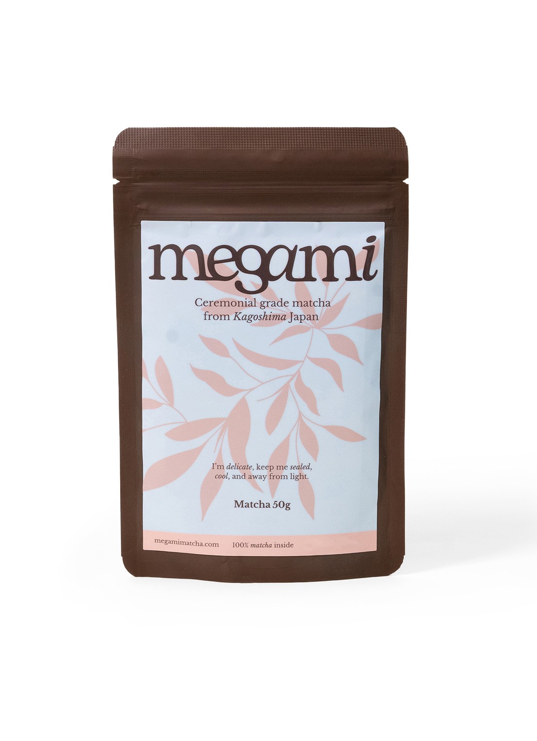 Megami Matcha 50 gram - voorkant bruin