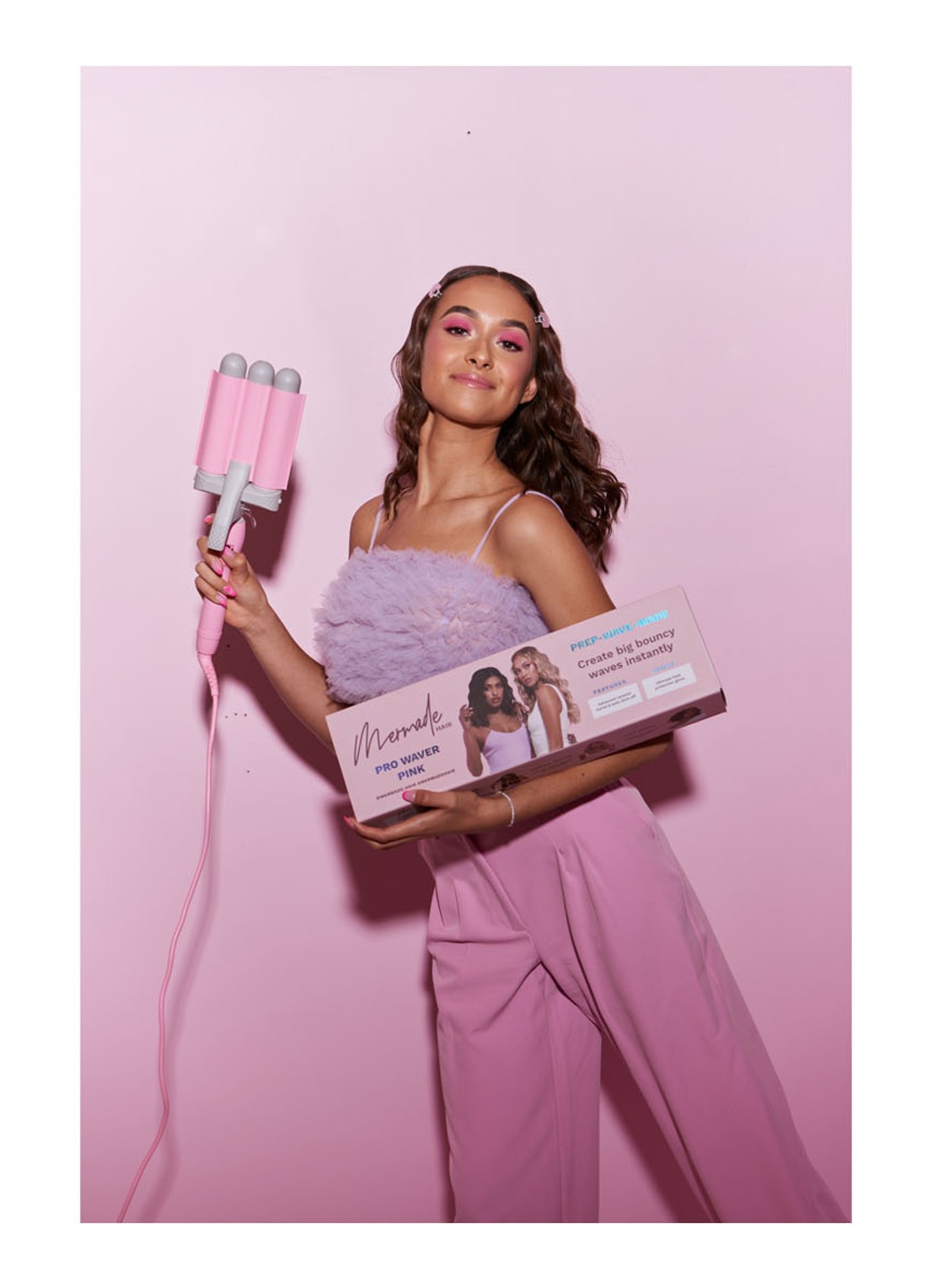 Mermade Hair Pro Waver 32 mm Pink - krultang - detail 2 roze