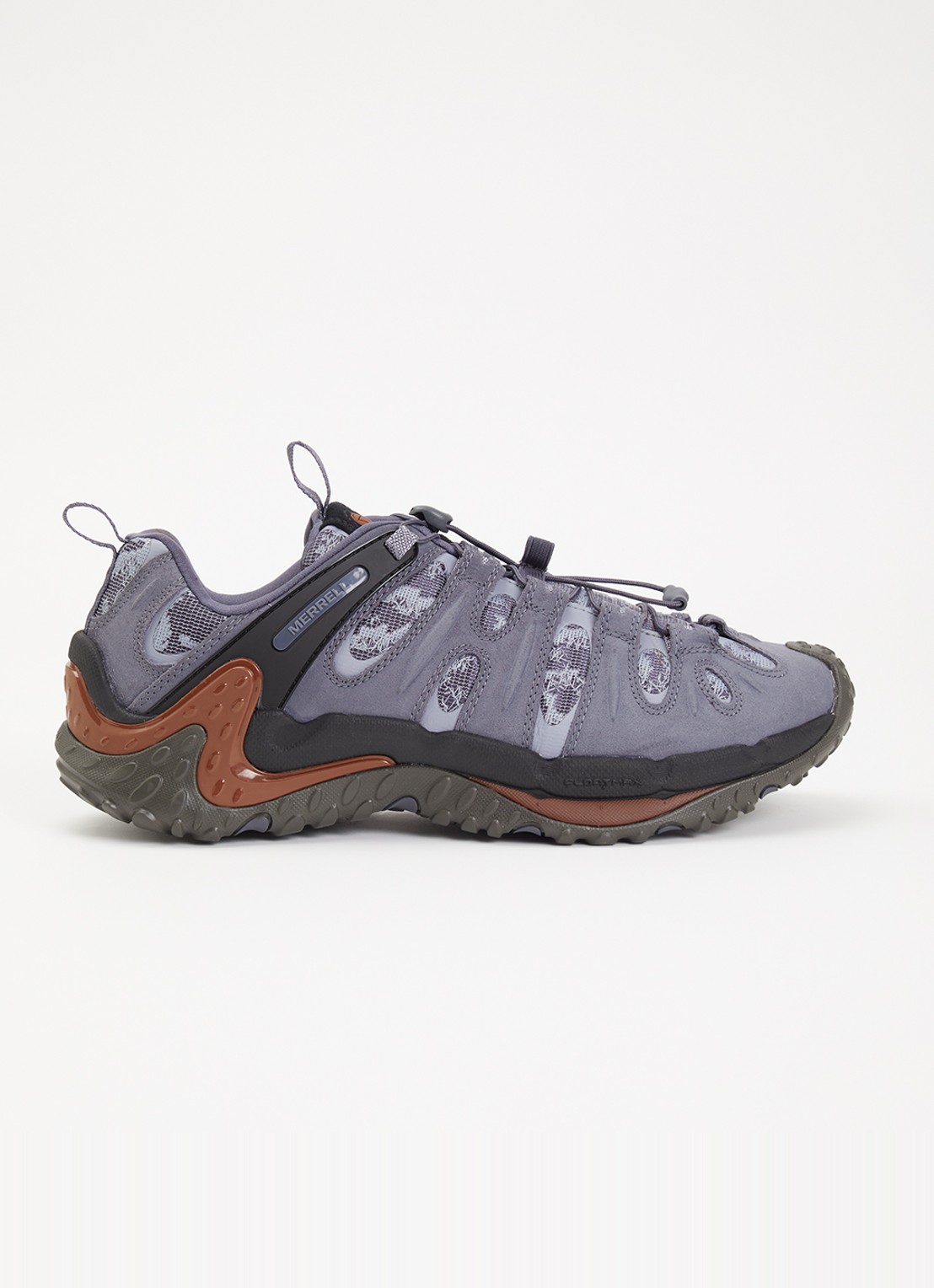 Merrell Cham Redux RMT 1TRL sneaker met suède details  - voorkant blauwgrijs