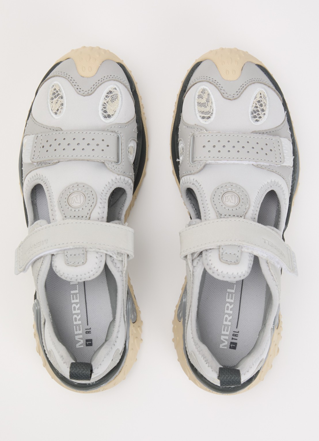 Merrell Cham Redux Sieve sneaker met leren details - detail 4 grijs