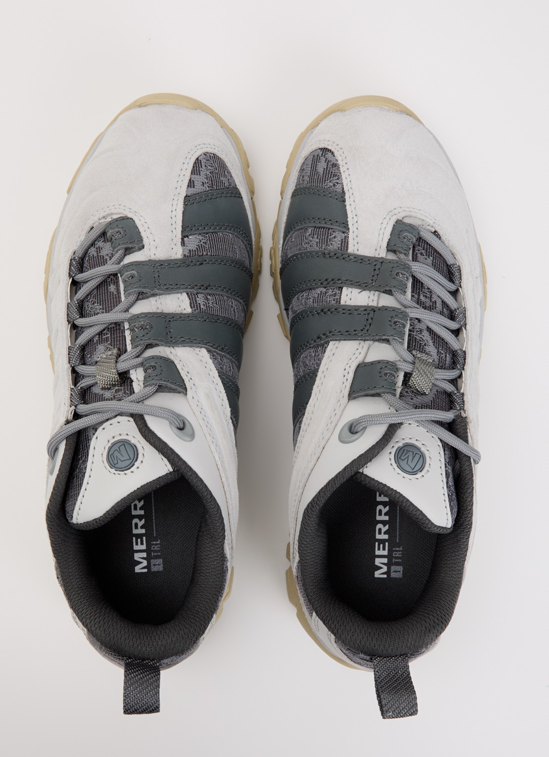 Merrell Moab 2 Remix sneaker van leer met mesh details - detail 2 lichtgrijs