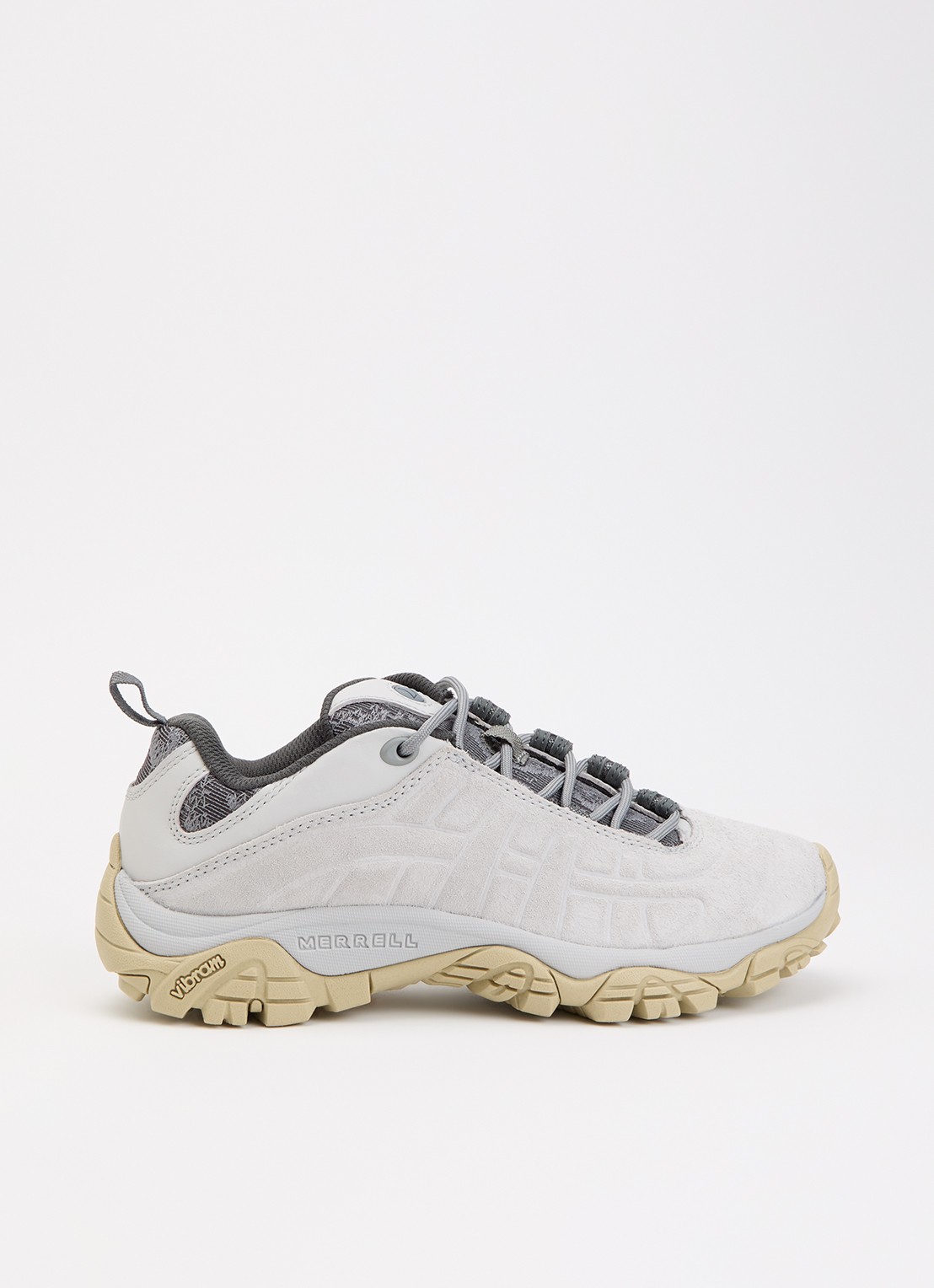 Merrell Moab 2 Remix sneaker van leer met mesh details - voorkant 4 lichtgrijs