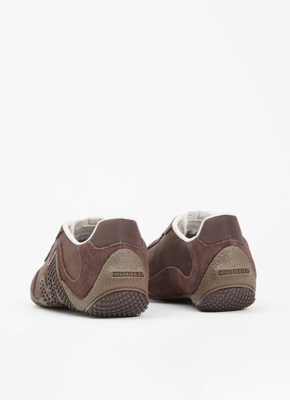 Merrell Relay Fly Vent sneaker van suède met mesh details - achterkant 5 chocoladebruin