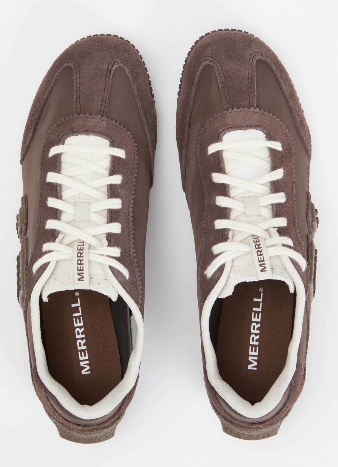 Merrell Relay Fly Vent sneaker van suède met mesh details - detail 3 chocoladebruin
