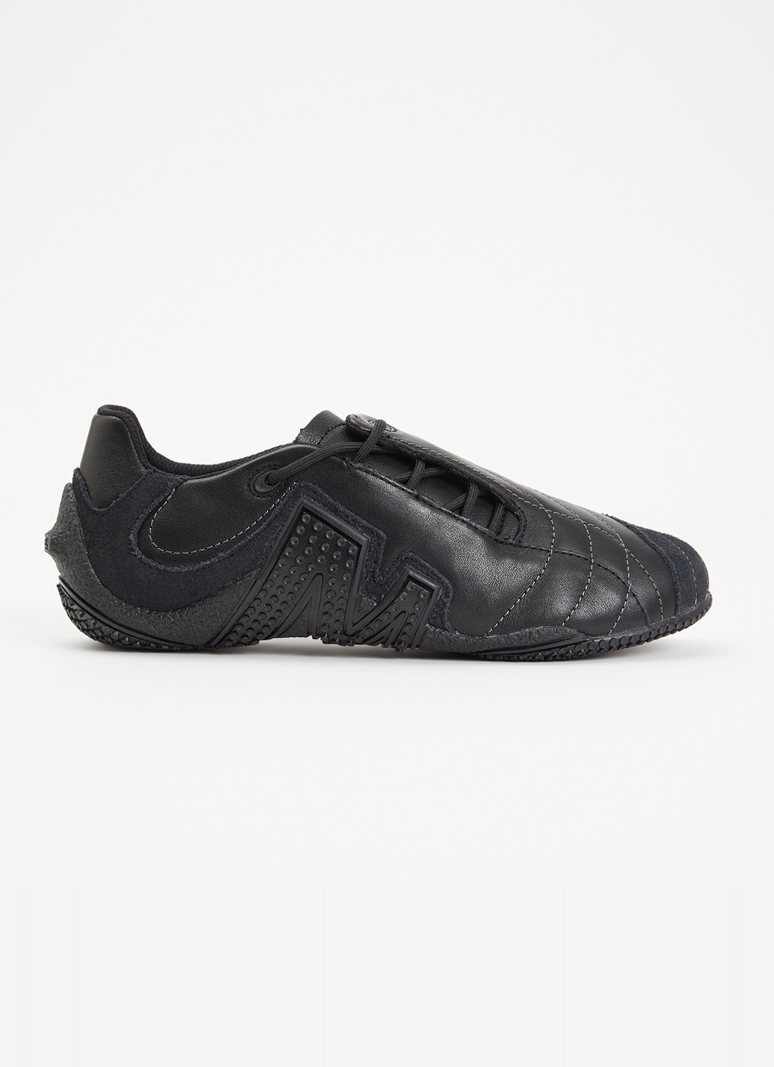 Merrell Relay Web SE sneaker van leer met details van suède - voorkant 5 zwart