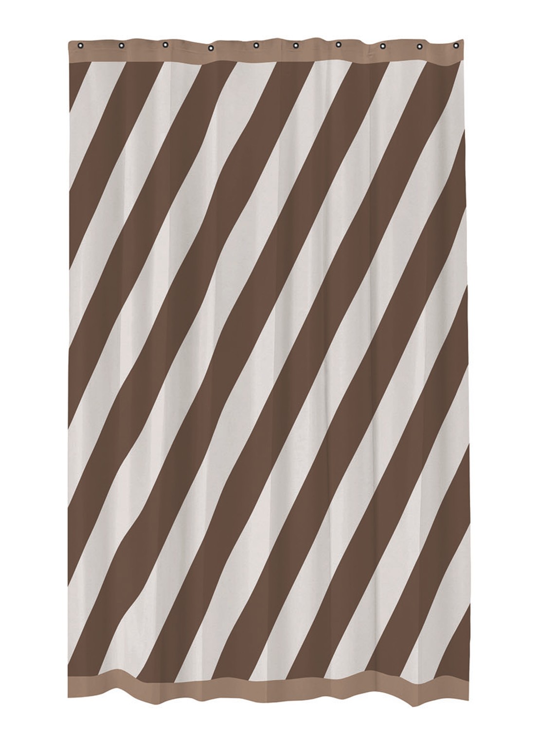 Mette Ditmer Diagonal douchegordijn 200 x 150 cm - voorkant 2 chocoladebruin