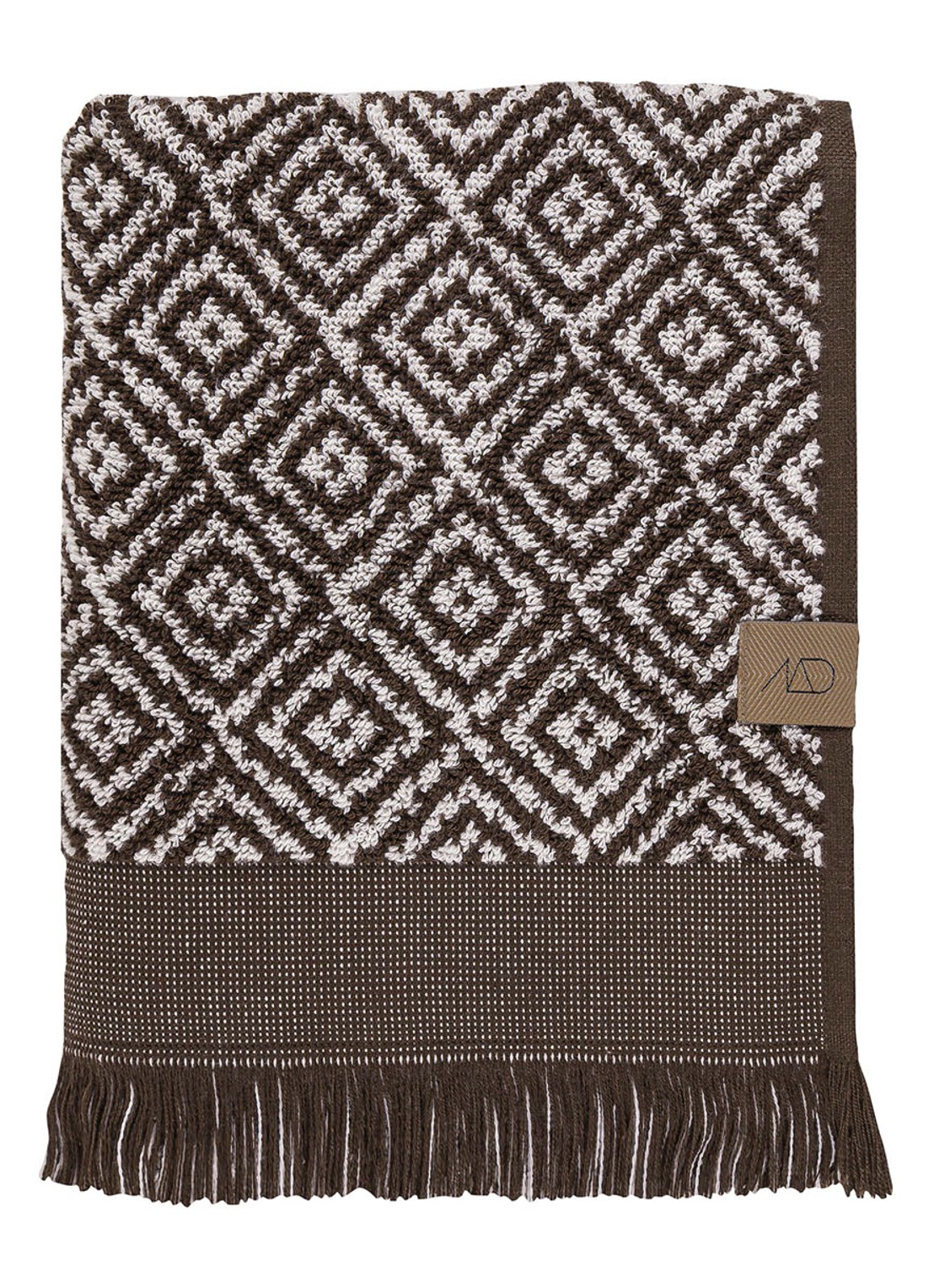 Mette Ditmer Morocco badhanddoek - 550 gr/m2 - 90 x 50 cm - voorkant 3 chocoladebruin