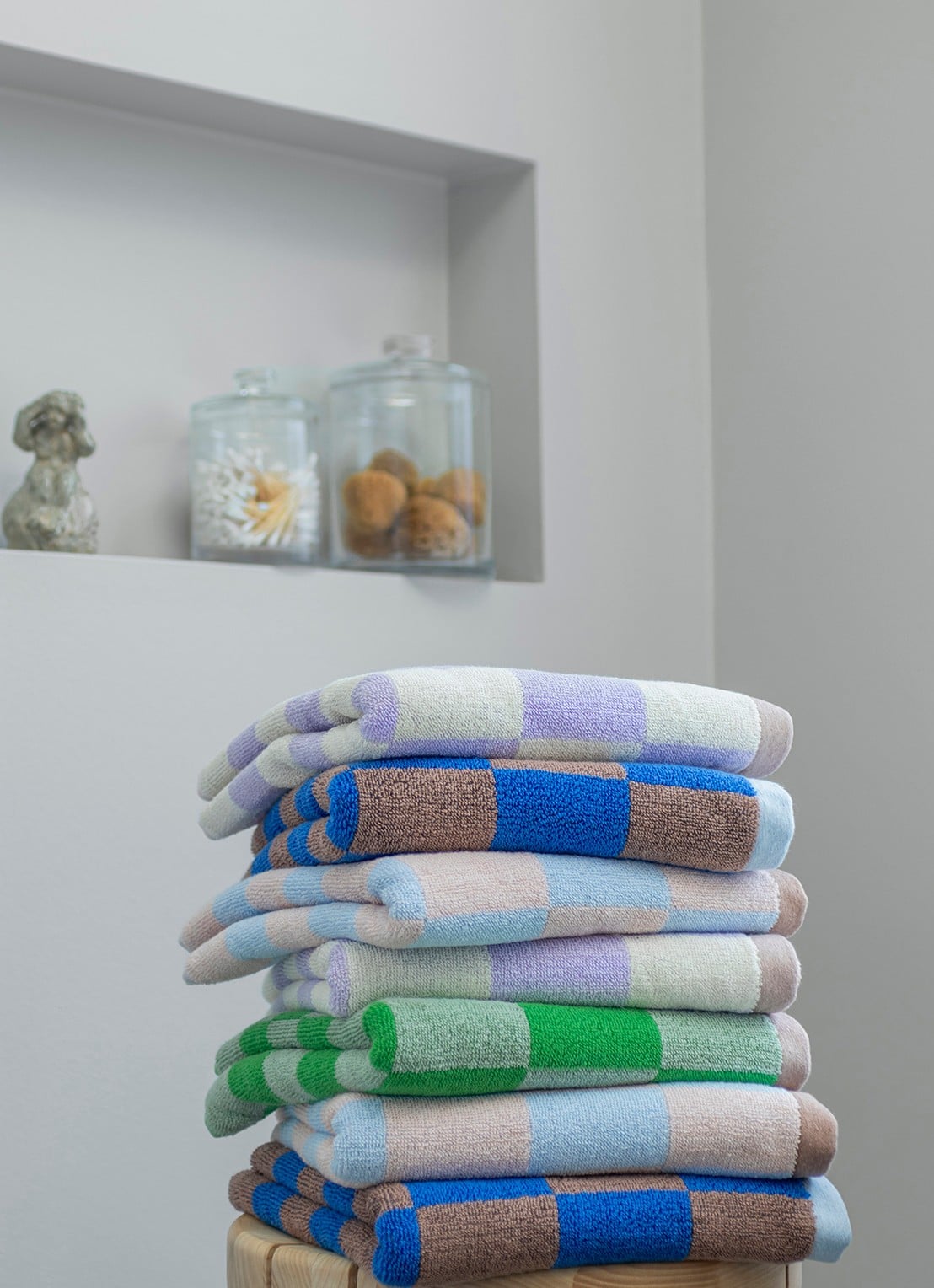 Mette Ditmer Retro badhanddoek - 50 x 90 cm - detail 4 kobaltblauw
