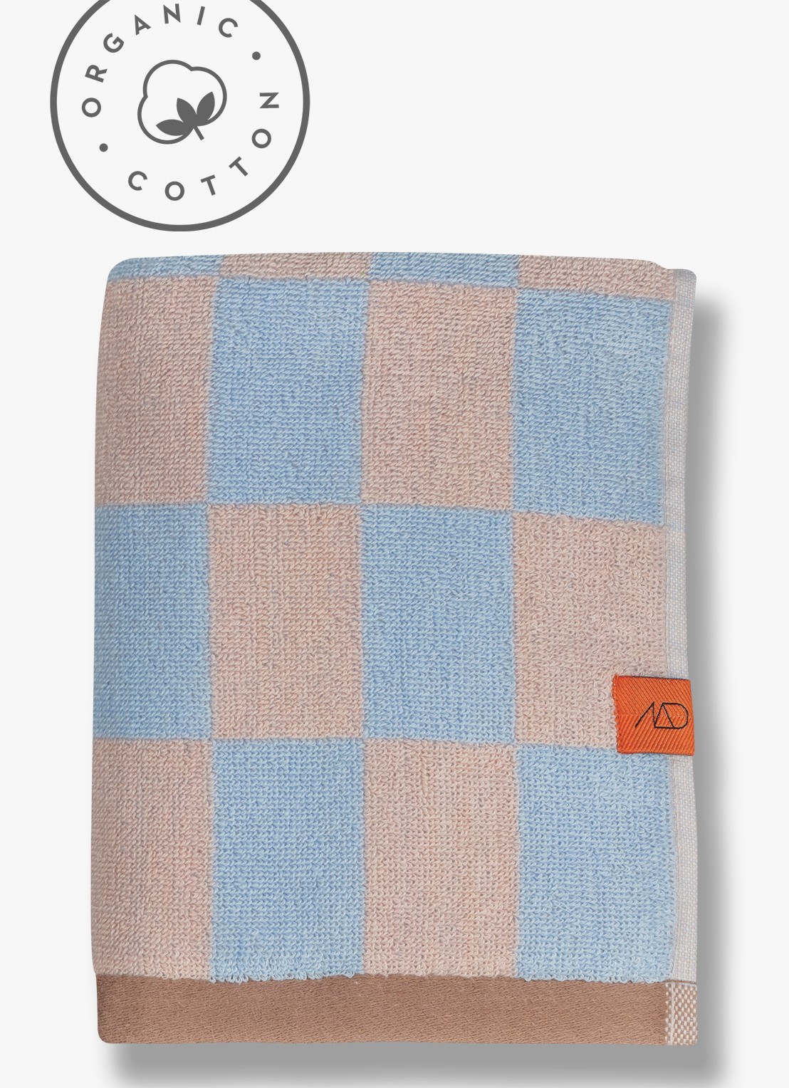 Mette Ditmer Retro badhanddoek met ruitdessin - voorkant 6 lichtblauw