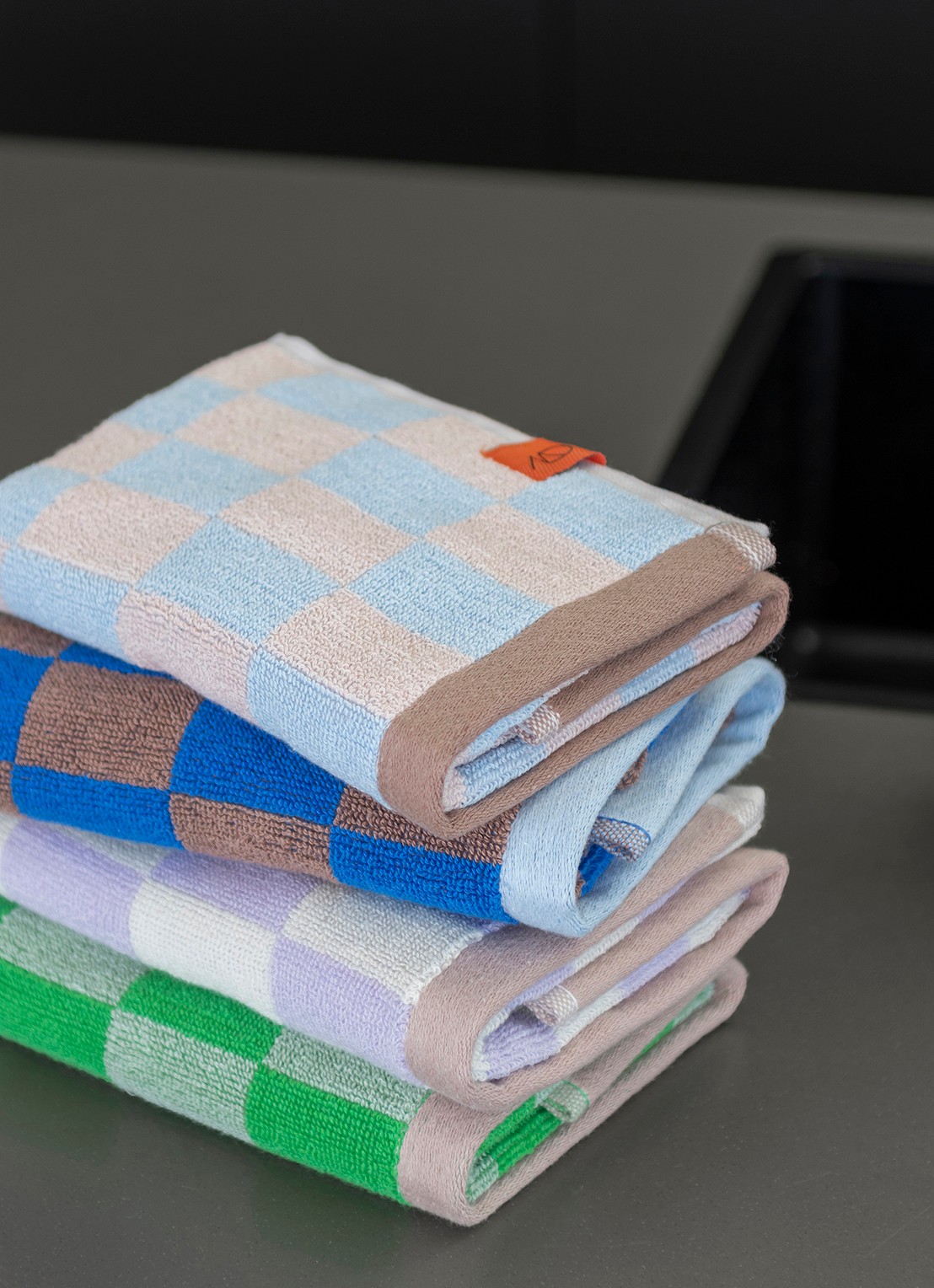 Mette Ditmer Retro gastendoek set van 2 - 40 x 55 cm - detail 3 blauw