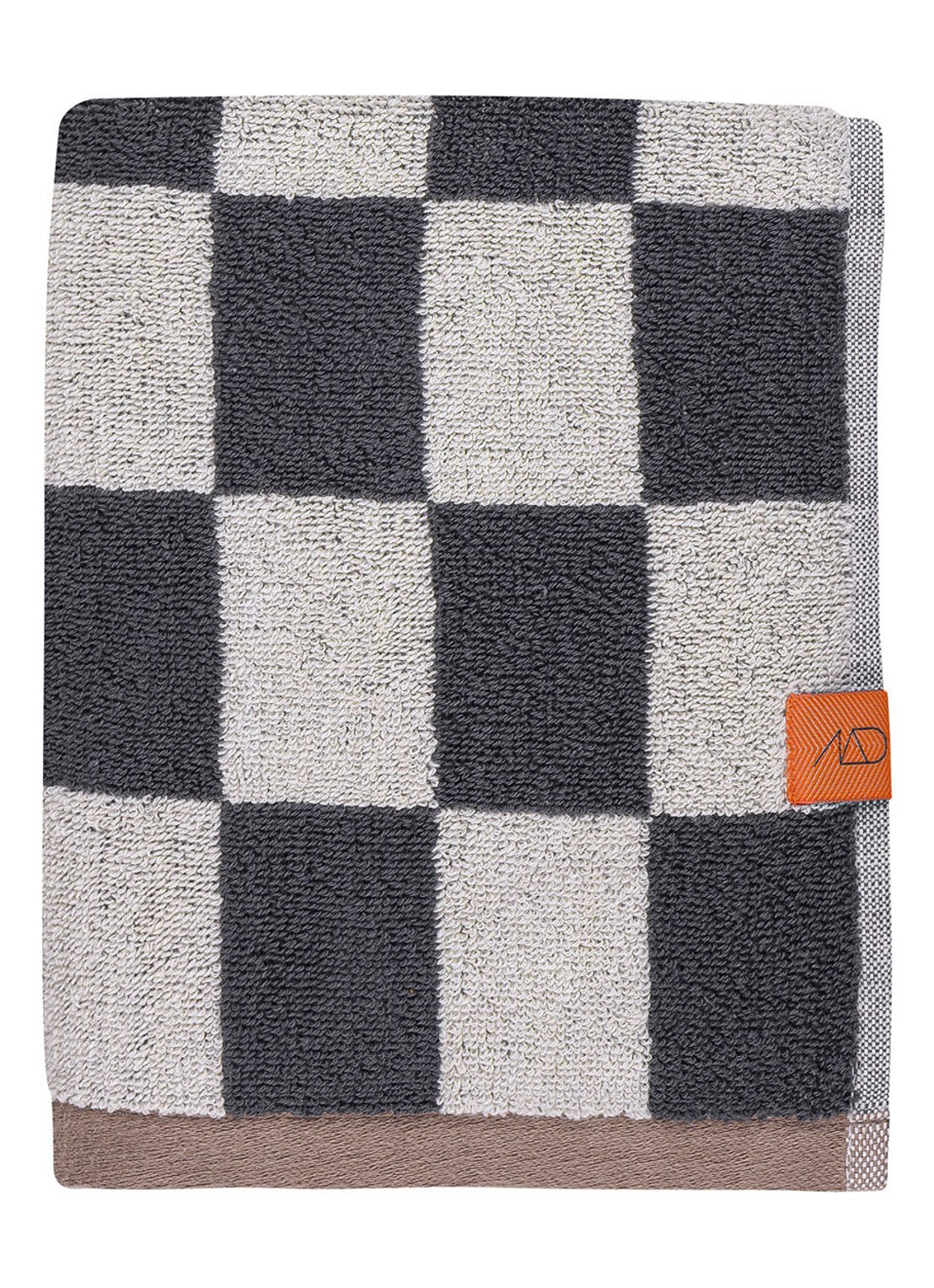 Mette Ditmer Retro hand badhanddoek - 550 gr/m2 - 90 x 50 cm - voorkant antraciet
