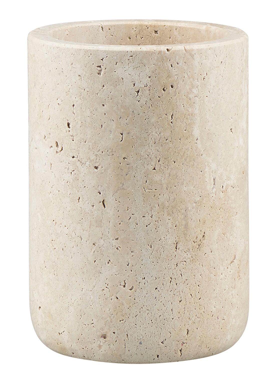 Mette Ditmer Travertine tandenborstelhouder van travertijn - voorkant beige