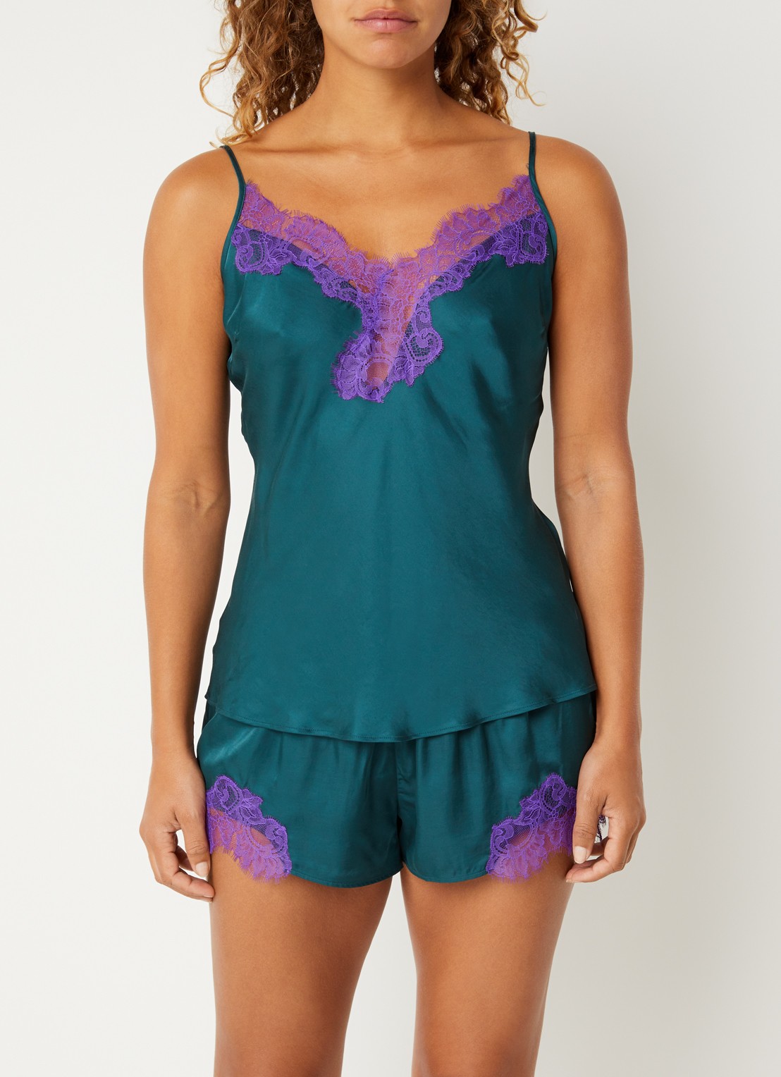 Mey Camisole pyjamatop - detail groen